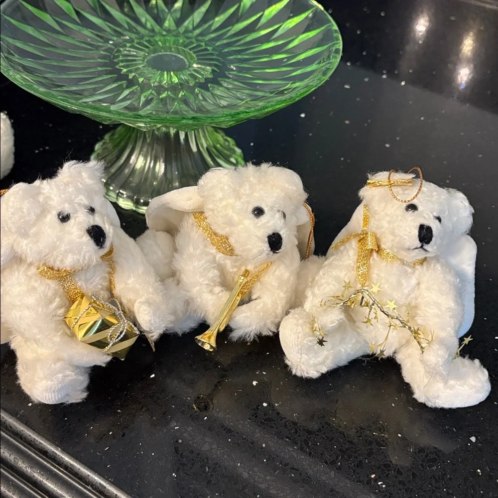 BUNDLE/7 Plushie Boyds Hinged Angel Bears Brocade Santa Roly Poly Rudolphs - Picture 9 of 16